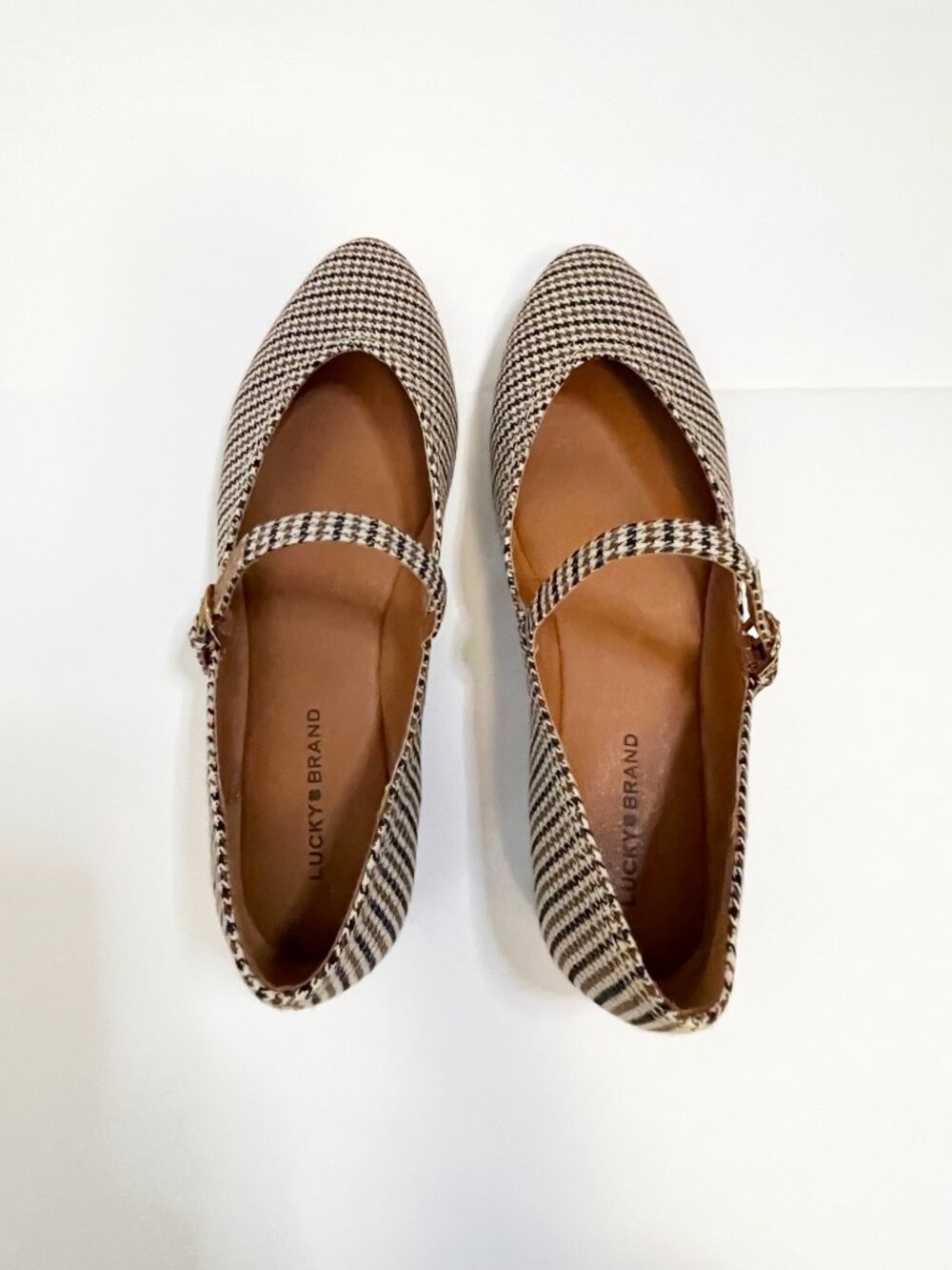 Lucky Brand Mary Jane Flats Women’s Size 8.5 Houndstooth Plaid Buckle Ballet - Picture 9 of 9